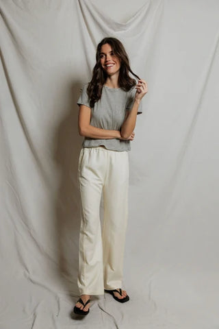 Perfectwhitetee Vivian Tee - Natural/Black Stripe