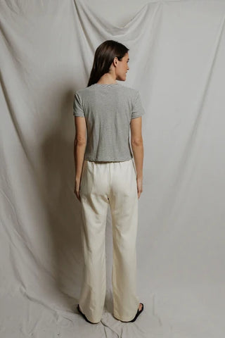 Perfectwhitetee Vivian Tee - Natural/Black Stripe