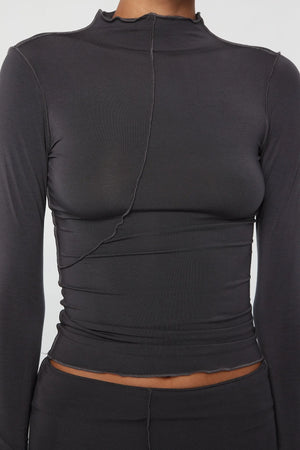 The Line by K Zane Top in Deep Grey