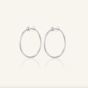 
            
                Load image into Gallery viewer, Jenny Bird Icon Hoops Silver
            
        