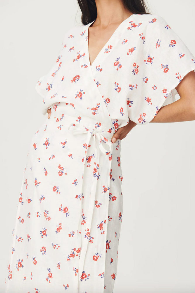 
            
                Load image into Gallery viewer, Rowie Hilda Linen Wrap Dress
            
        